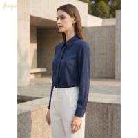 Chemisier élégant en mousseline de soie pour femme, à manches longues, boutonné, pour le bureau, chemise de travail professionnelle, hauts de mode pour femmes, fabrication sur mesure OEM