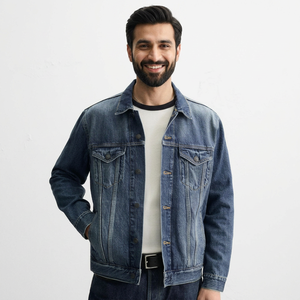 Light Color New Design Fashionable Men's High Quality <b>Custom</b> <b>Denim</b> <b>Jacket</b> Men's Plain Hot Selling Winters <b>Denim</b> <b>Jacket</b> For Man - Product Image 1