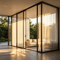Fenêtres coulissantes à double vitrage en alliage d'aluminium KOJOON pour maisons, conception personnalisée, fenêtre coulissante élégante en verre pour maison