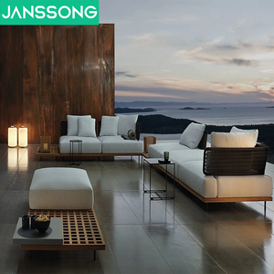 Meubles <span class=keywords><strong>de</strong></span> <span class=keywords><strong>salon</strong></span> 5 étoiles hôtel base en bois <span class=keywords><strong>jardin</strong></span> canapé extérieur <span class=keywords><strong>avec</strong></span> coussin - Product Image 3