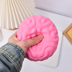 Hot Selling TPR Halloween Big Brain <b>Squishy</b> Slow Return Hand Exercise Squeeze Stress Relieve Mochi Toys for Kids Adults - Product Image 2