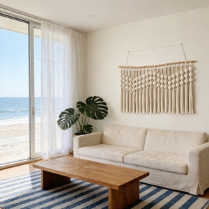 En stock, <span class=keywords><strong>tapisserie</strong></span> murale en macramé minimaliste nordique pour une décoration intérieure chaleureuse - Product Image 4