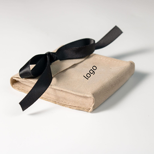 Luxury Custom Logo Printed Microfiber Jewelry Container Recyclable Ribbon <b>Envelope</b> Herringbone Dust Bag <b>Gift</b> Patch Microfiber - Product Image 5
