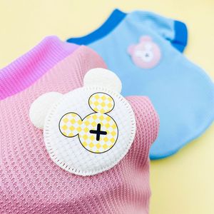 Cute <b>Animal</b> <b>Pattern</b> Pet Hoodie Waffle <b>Knit</b> Dog Sweater Pink Green Yellow Summer Autumn Wear - Product Image 4