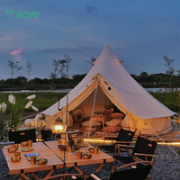 Tente de luxe imperméable légère ignifuge pour 4 personnes 5m 6m tipi toile de coton yourte camping cloche tentes glamping pour événements