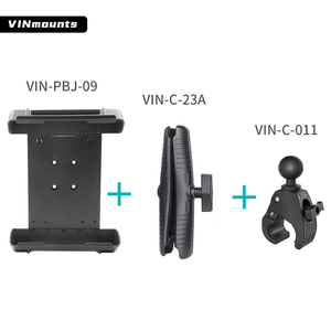 VINmounts Rugged 10–11 Inch <b>Tablet</b> Clamp Pipe Mount System with 23cm Double Socket Arm 360° Adjustable Industrial Equipment Use - Product Image 4