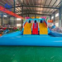 Grand parc aquatique extérieur, équipement de toboggan aquatique, château gonflable pour enfants, matériau PVC, certifié CE, support mobile
