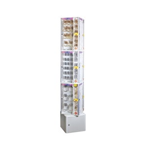 Metal Acrylic Freestanding 3-Tier <b>Rotating</b> Jewelry Display <b>Rack</b> With <b>Storage</b> Cabinet Lockable Showcase For Earring Bracelet - Product Image 2