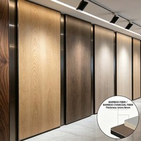 Panneaux muraux en placage de bois de bambou avec diverses textures de bois / Panneaux et planches muraux en fibre de cristal de carbone co-extrudée