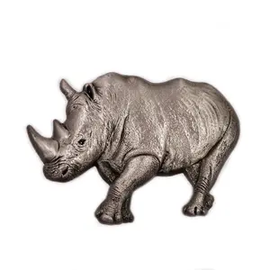 Magnete del frigorifero personalizzato animale antico del rinoceronte del regalo del giocattolo del metallo dei bambini per il commercio all'ingrosso