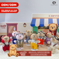 Ours en peluche mignon en coton, accessoire de pyjama unisexe, design populaire, jouet de remplissage anti-stress pour anniversaire