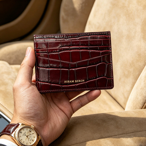 Tarjetero de Cuero Italiano Hiram Beron, Cartera Delgada de Lujo, Cuero Genuino, Marca Privada, Producción Limitada - Product Image 1