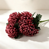 Fleur artificielle chrysanthème, 7 grandes têtes de fleurs, chrysanthème pour mariage, décoration de mariage, accessoires de photographie