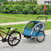 Remorque de vélo pliable 2-en-1 pour enfants avec logos personnalisés, poussette de jogging et remorque de vélo à trois roues pour bébé