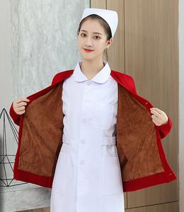 Suéter de punto informal con bordado de logotipo personalizado de fabricación, cárdigans de lana médicos para enfermera de Hospital, abrigos para <span class=keywords><strong>mujer</strong></span> - Product Image 6