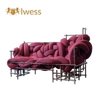 Canapé en velours acier inoxydable italien simple moderne chaise simple salon créatif villa chaise de loisirs de forme spéciale