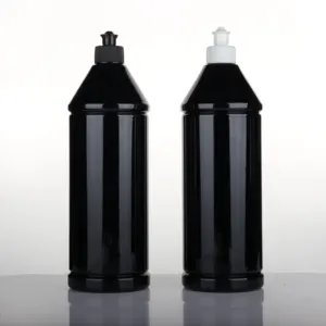 shampoo bottle 500ml detergent bottle PET black 1 liter 1000ml Washing Liquid matte black recycling plastic bottles