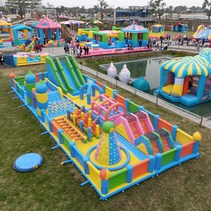 Parque de Trampolines Inflable Grande para Exteriores, Castillo Inflable con Toboganes, Pista de Obstáculos, Parque de Trampolines Inflable - Product Image 1
