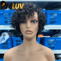 Perruques en cheveux humains en gros pour revendeurs, perruques en cheveux humains bouclés crépus pour femmes noires, perruques en cheveux humains coupe pixie, perruques courtes bob sans colle