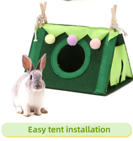 Accessoires pour animaux de compagnie : Tente en feutre confortable pour petits animaux (rongeurs, cochons d'Inde, rats, hérissons, hamsters)