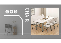 Chaise de banquet pliante en plastique légère et portable pour l'extérieur, empilable, pour jardin et événements, vente en gros