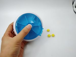 Portable Pill <b>Box</b> Weekly Rotating Split Fruit Points Carry With You <b>Mini</b> Medicine Boxs Medicine Travel Pillbox - Product Image 5