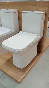 Inodoro Nick Sanitaryware de una pieza, moderno, de doble descarga, con taza alargada, montado en el suelo, con trampa P y trampa S, para baños y villas. - Product Image 2