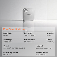 SSD Portabel Baru yang Dapat Disesuaikan USB-C 512GB-2TB USB3.2 Gen2*2 2000MB/s dengan Logo Laser