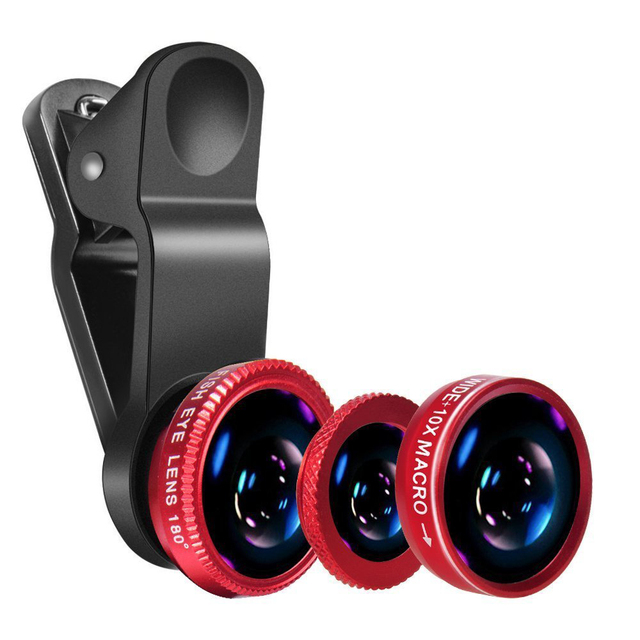 Cheap Good Quality Fisheye 0.67x Wide Angle Zoom Lens Macro 3 In1 Phone Lens for Smart Phone Support logo Printing
