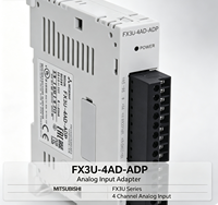 Nuevo Adaptador de Entrada Analógica de 4 Canales FX3U-4AD-ADP Original para PLC Serie FX3U, 24V DC 130mA, Carcasa de Plástico