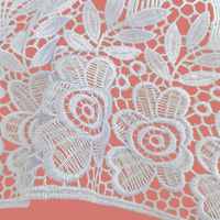 Tissu en dentelle polyester/coton, ruban de dentelle orné de broderies blanches pour chaussures et sacs de mariage