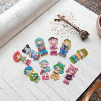 Breloque artisanale en résine sculptée, peinte à la main, motif dessin animé, thème amour, pour épingles à cheveux, porte-clés, patchs pour coques de téléphone à dos plat et accessoires DIY