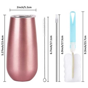 Gobelet avec Logo personnalisé, 6oz, en acier inoxydable, carafe à champagne, en vrac, vente en gros, usine, - Product Image 6