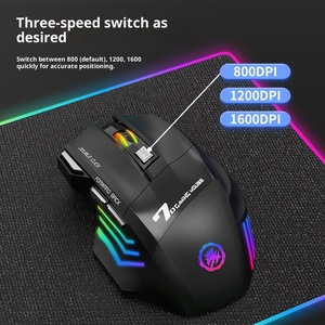 เมาส์ไร้สาย 7 ปุ่ม ไฟ RGB แบบ Breathing Light, เมาส์เกมมิ่งแบบเงียบ ชาร์จได้ รองรับ 2.4G โหมดคู่ - Product Image 4