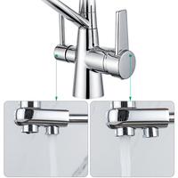 Robinet de cuisine moderne de luxe en laiton massif avec douchette extractible, mitigeur chaud/froid pour projets d'appartements