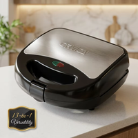 ORVICA 13-en-1 Gaufrier Électrique et Machine à Sandwich avec Plaques Amovibles pour Gaufres Bulle, Donuts, Desserts Personnalisés de Noël ORM-88-13