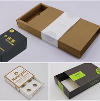 Boîte à bijoux de Type tiroir imprimé, boîte d'emballage de bijoux de Bracelet personnalisé de collier avec boîte de pochette de Logo