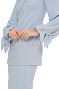 SIPO EID personnalisé croquis floral en mousseline de soie Polyester conception concise nouvelle bonne qualité deux pièces femmes traditionnel musulman Baju - Product Image 4