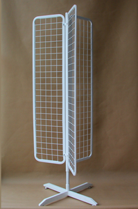 Accesorios de teléfono de malla de cuatro lados para supermercado, soporte giratorio para exhibición de joyería, ganchos tipo calcetines de alambre blanco - Product Image 5