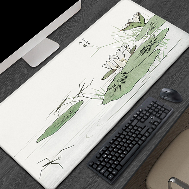 Custom Mauspad Desk Pad XXXL Japanese Water Striders Polyester Fabric MousPad Gaming Mat Deskmat Sublimation Mous Pad Custom