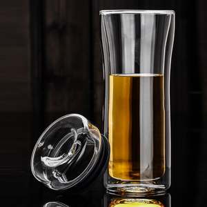 Haute Borosilicate Double <span class=keywords><strong>Verre</strong></span> Bureau Café Lait Thé Double <span class=keywords><strong>Verre</strong></span> Tasse D'eau - Product Image 3