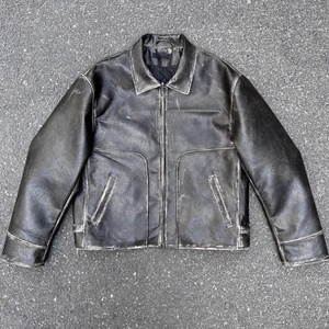 Chaqueta de Cuero PU Acolchada, Corta y Ancha, Estilo Vintage, Hecha a Mano, Ecológica y de Moda, para Hombre, Venta al Por Mayor - Product Image 6