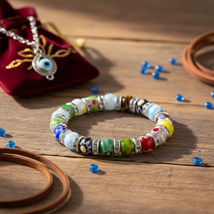 Lampwork MURANO GLASS <b>BEADED</b> <b>BRACELET</b> FROM TURKEY - Product Image 3