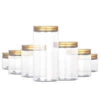 Meilleur prix emballage cosmétique masque de cheveux blanc transparent bouteille de pot de crème en plastique pour animaux de compagnie avec couvercle en plastique doré
