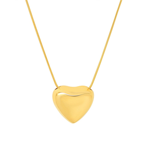<span class=keywords><strong>Collana</strong></span> <span class=keywords><strong>con</strong></span> <span class=keywords><strong>Cuore</strong></span> <span class=keywords><strong>Grande</strong></span> e Piccolo in Acciaio Inossidabile Placcato Oro 18K, Catena a Maglia Serpente, Impermeabile e Antiossidante, Personalizzabile all'Ingrosso - Product Image 6