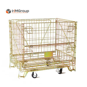 Gabbia di Stoccaggio Mobile in Rete Metallica Saldata OEM, Alta Capacità di Carico 800kg, Industriale, Zincata, in Acciaio, con Ruote Bloccabili - Product Image 1