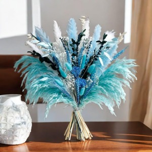 50 Pezzi di Erba della Pampa Essiccata |   Decorazione Nuziale Blu, Decorazione per Soggiorno con Piume di Canna, Ispirazione Nordica per Celebrità <span class=keywords><strong>Online</strong></span> - Product Image 4