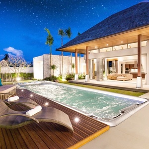 Jardin extérieur sur pied Bains à remous privés Massage en acrylique <span class=keywords><strong>Piscine</strong></span> sans fin <span class=keywords><strong>Spa</strong></span> Whirlpool avec système de contrôle Balboa - Product Image 5