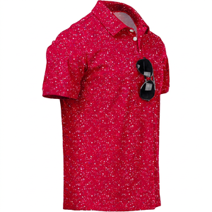 Vêtements de golf pour hommes, imprimé animal, respirant, léger, sans couture, polo en spandex/polyester avec fonction de séchage rapide - Product Image 1