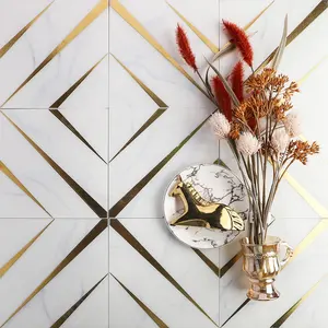 Luxury Hotel Lobby Home Kitchen Bathroom Shower Toilet Wall Floor 200x200mm Golden White Matte Glazed Porcelain Tiles Moroccan